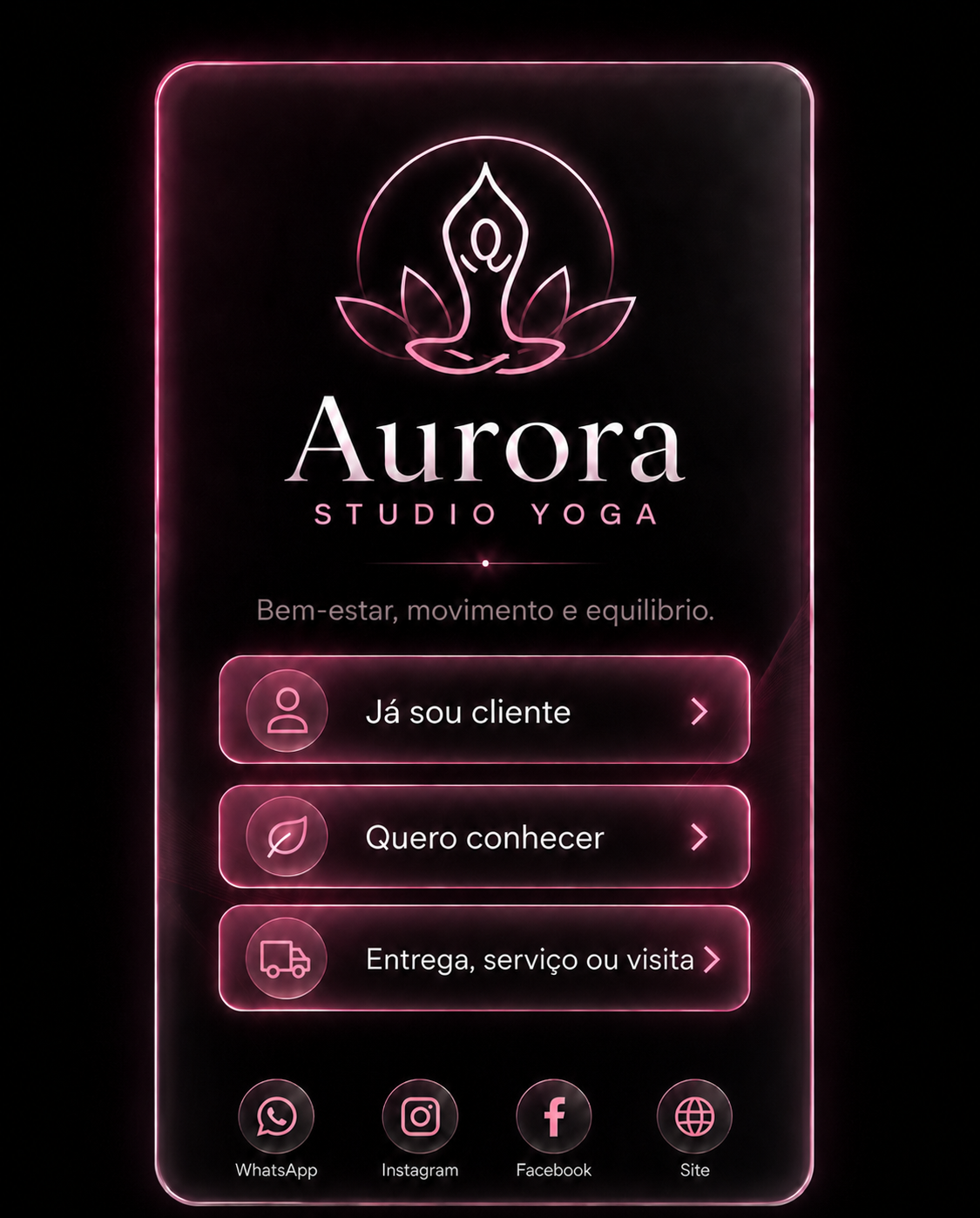 Aurora Studio Yoga durante o atendimento